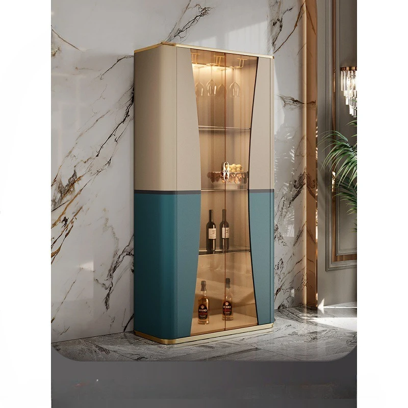 

Light luxury glass wine cabinet, wine cabinet, restaurant wall cabinet, fashionable modern designer high-end