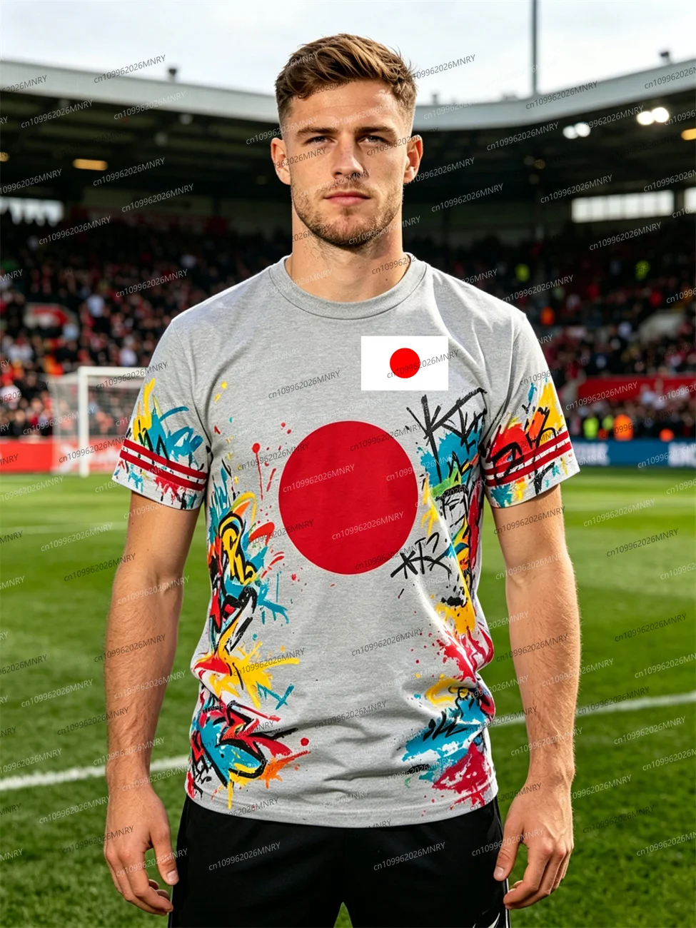 Fan Jersey Cheer up! Japan Flag Summer Men Football Jersey Print Woman Short Sleeve Sports Party Travel Street T-Shirt clothing