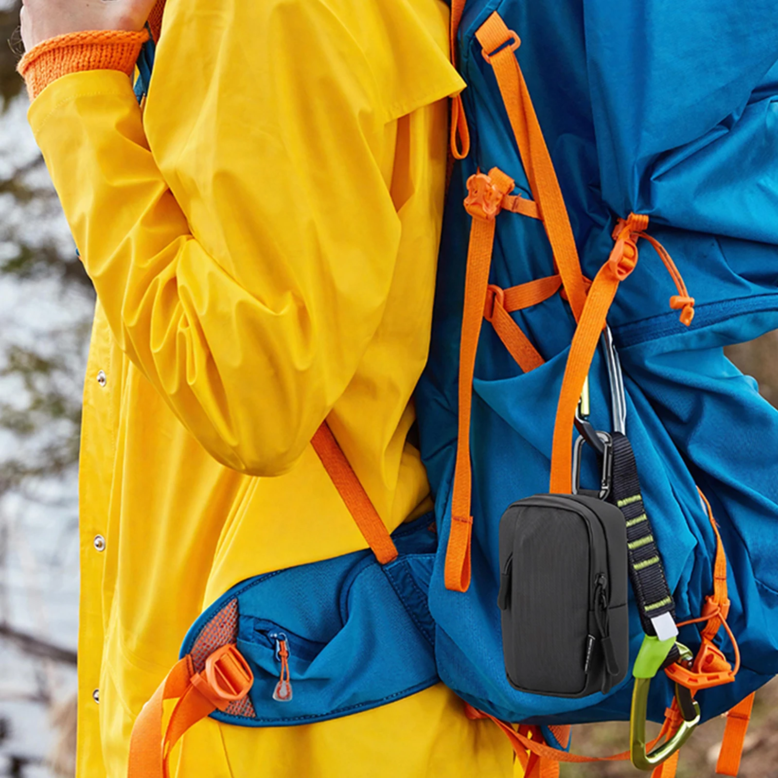 Nylon Camera Case Bag for OM System TG-7 TG-6 TG-5 TG-4 Waterproof Padded Protective Pouch with Carabiner