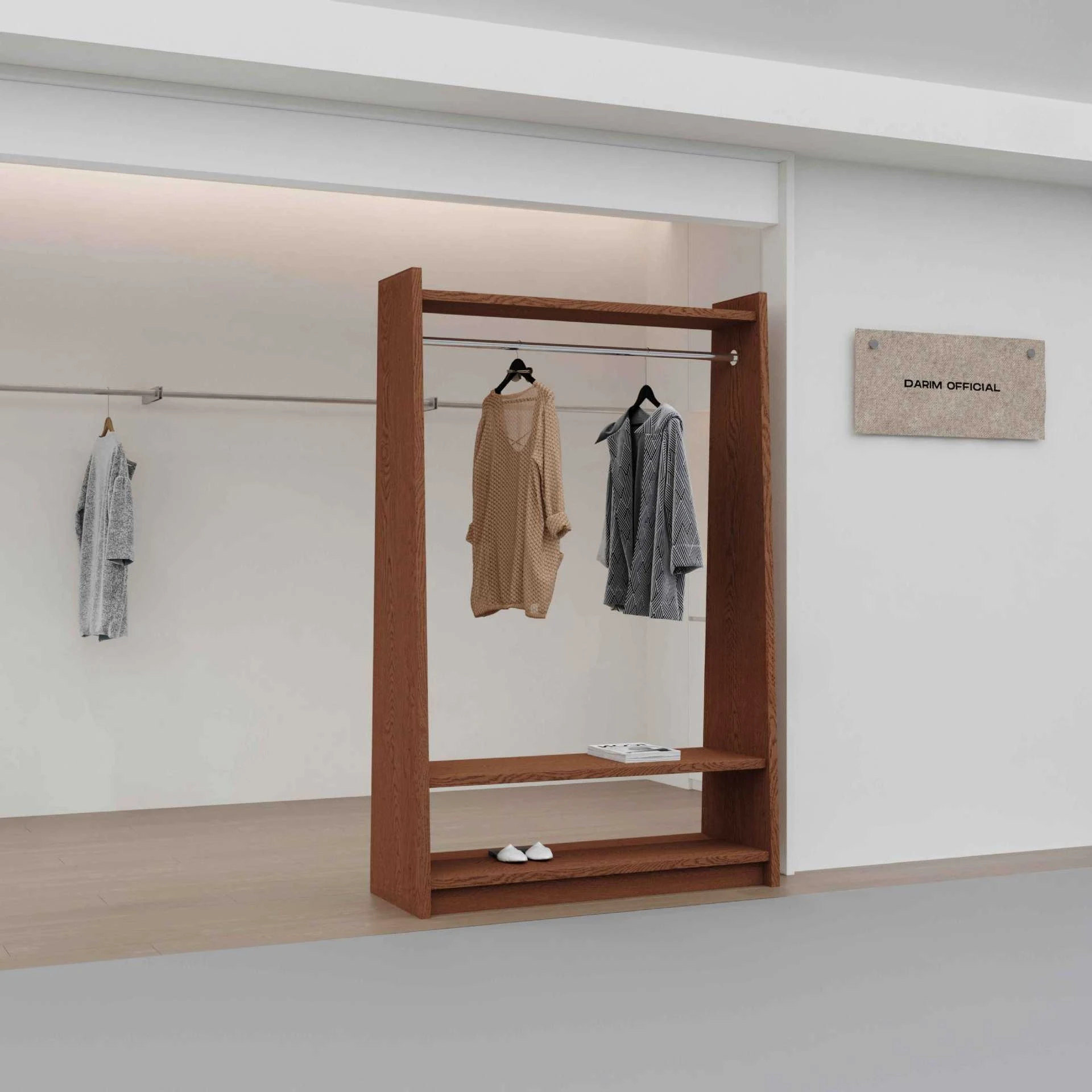 

Clothing store display wardrobe women's shoes and bags display cabinet side hanger sample display rack