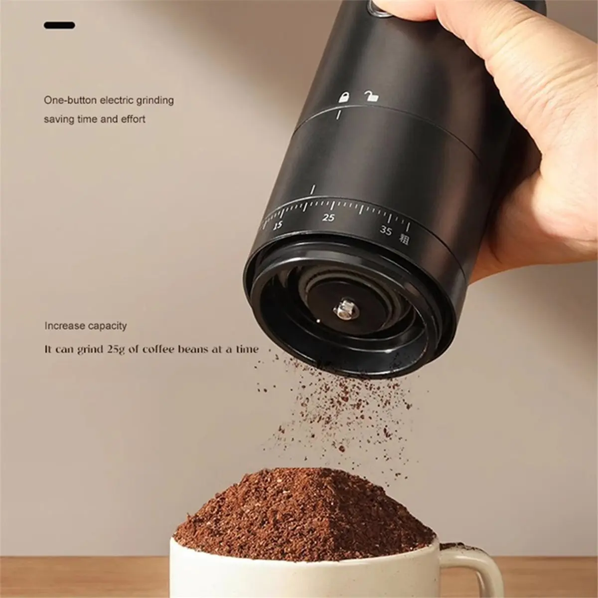 2026 Trend Electric Coffee Bean Grinder Rechargeable Automatic Grinder Portable Coffee Grinder…