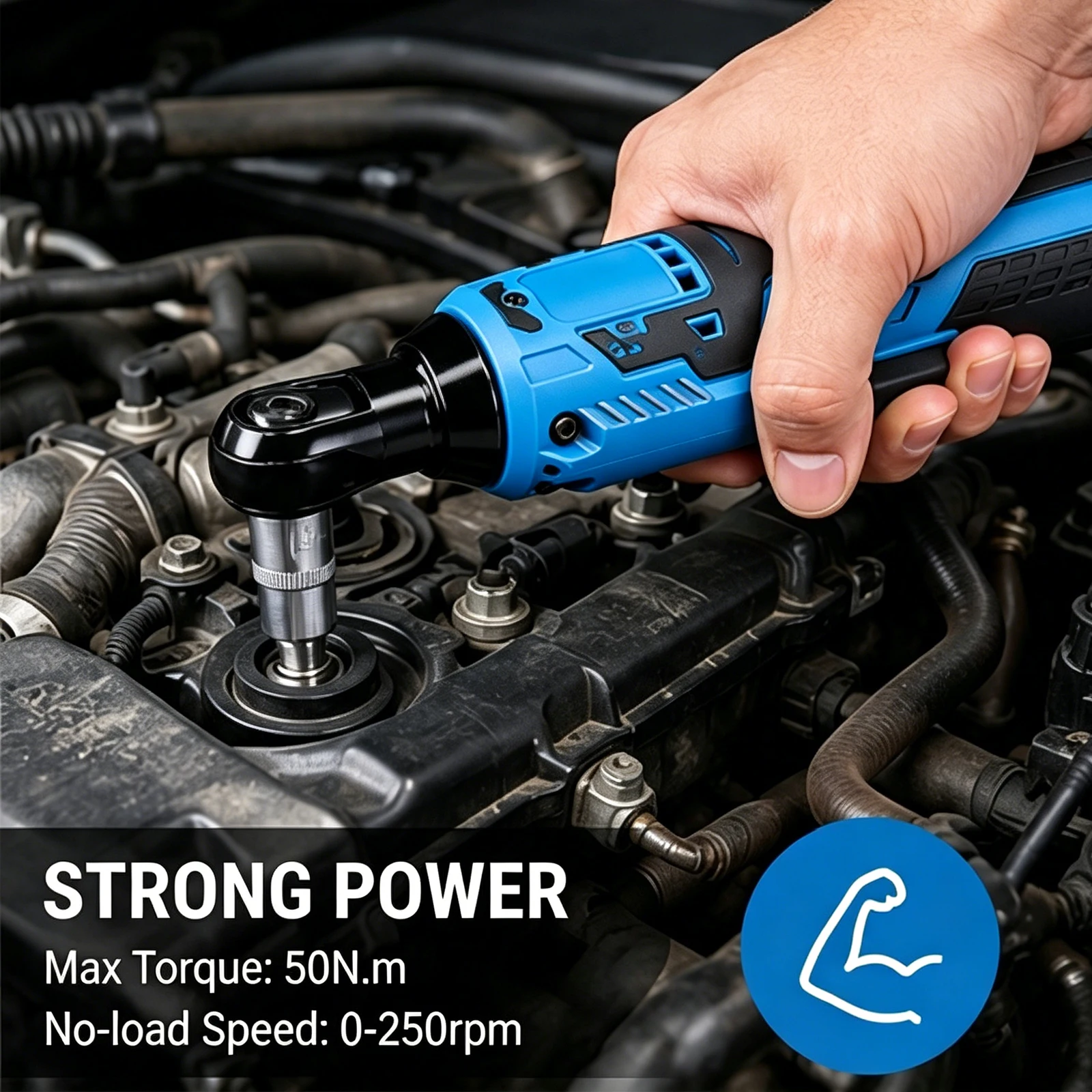 New 12V Cordless Right Angle Electric Wrench 45NM 3/8 Inch Ratchet Wrench Disassembly Nut Car Maintenance Tool with Sockets