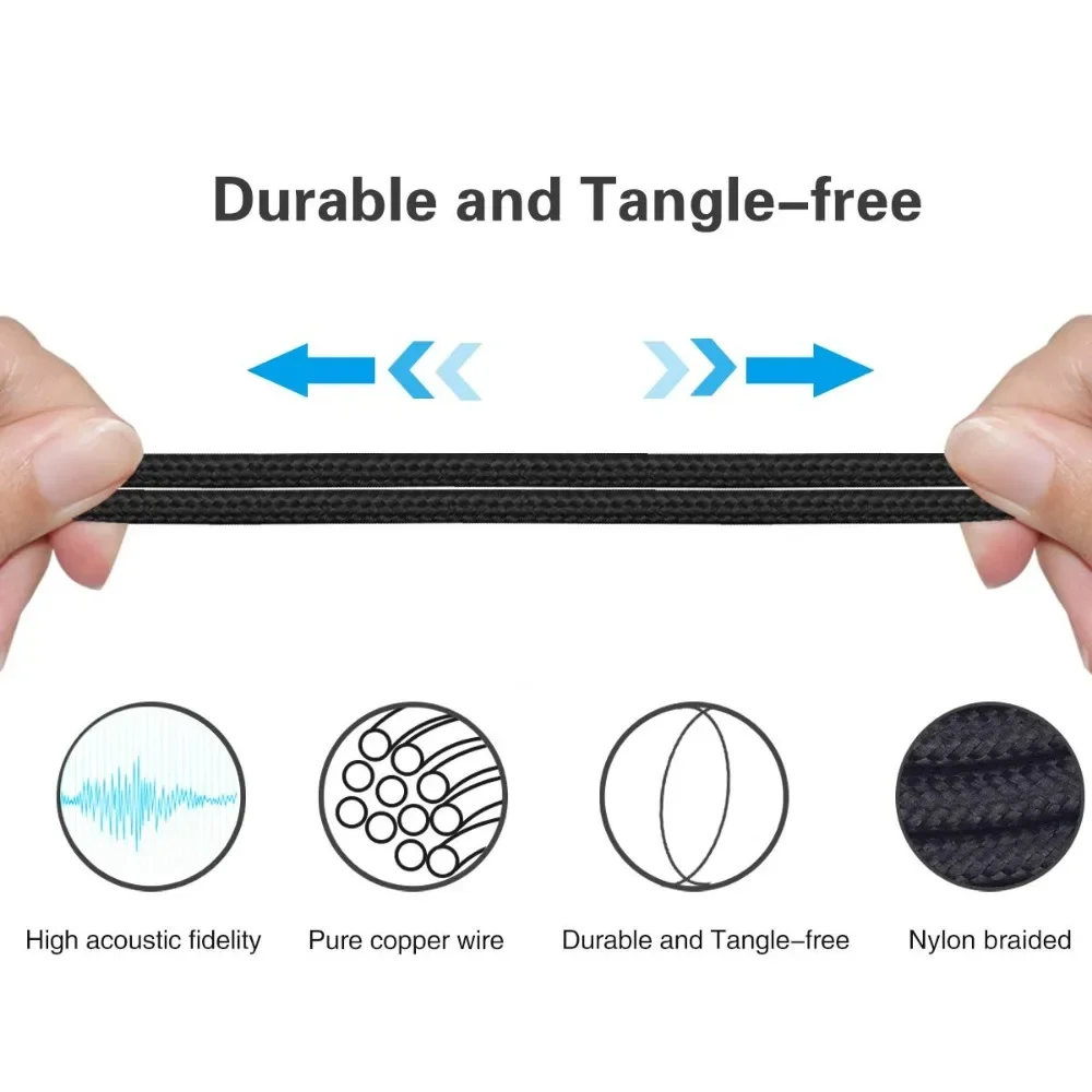 Vervangend Gevlochten Kabel Snoer Voor Audio Technica ATH-ANC70 ATH-ANC29 ATH-ANC25 ATH-ANC20 ATH-ANC9 ATH-ANC7B ATH-ANC7 Hoofdtelefoon
