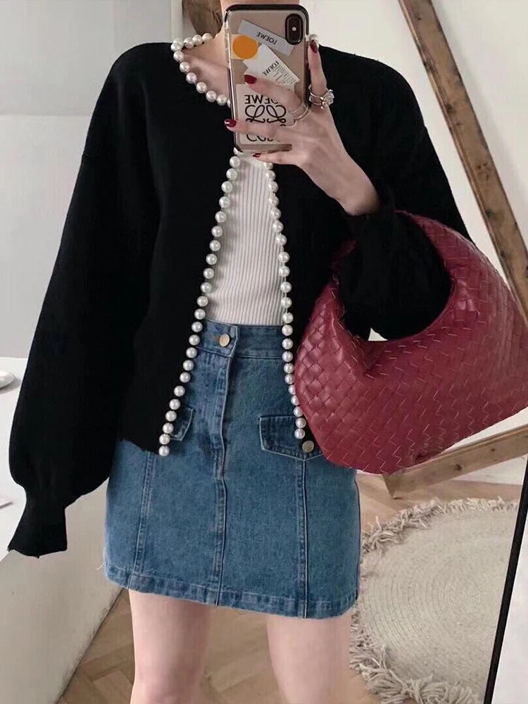Cárdigan de punto con cuello redondo para mujer, abrigo informal de manga larga, holgado, cálido, elegante, a la moda, novedad de otoño, 2023