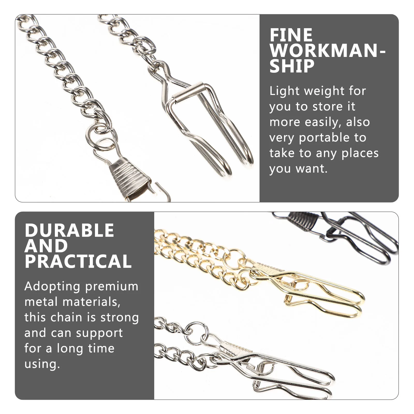 3 個懐中時計チェーン鉄素材ポータブル多機能衣類チェーン装飾懐中時計用品財布チェーン男性用