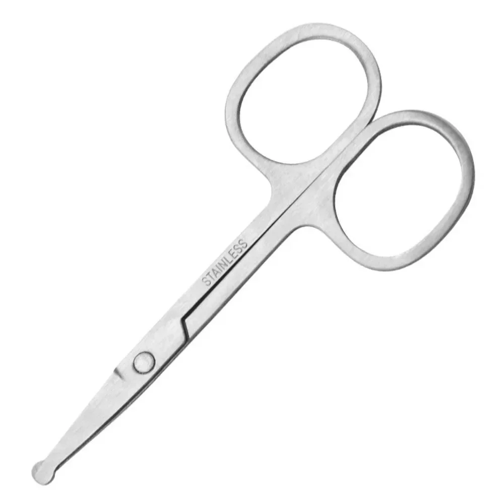 Stainless Steel Nose Hair Cut Makeup Manual Beard Trimmer Nose Ear Hair Clippers Trimmer Round Head Beauty Tool Eyebrow Trimming