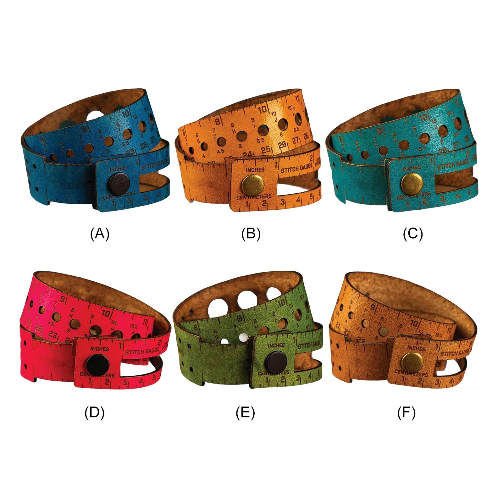 7 in 1 48cm Leather Measuring Tool Multi-Wrap Crochet Hole Measuring Ruler Portable Storage Leather Accessories For DIY Crafters