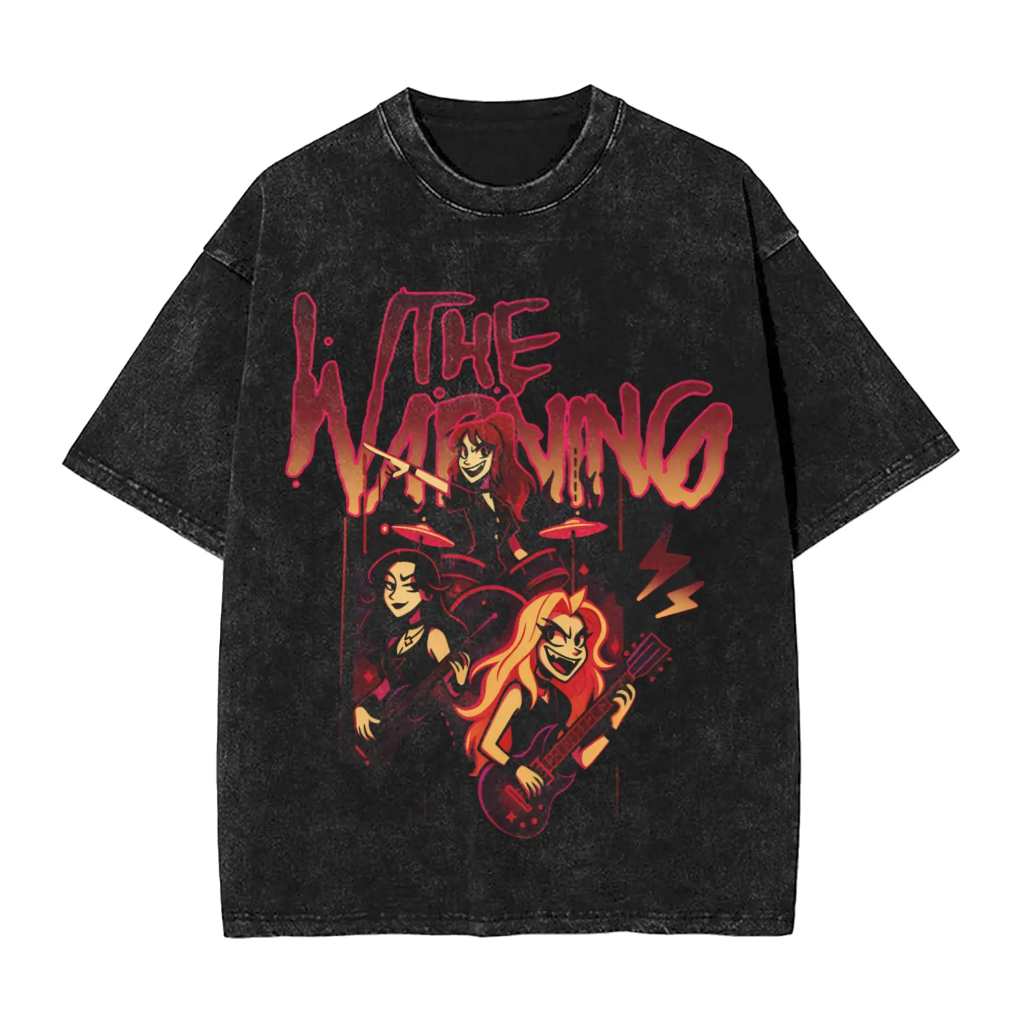 

Summer hazbins hotels alastor vox 2 Washed T Shirt Merch Harajuku T-Shirts Men Women Tee