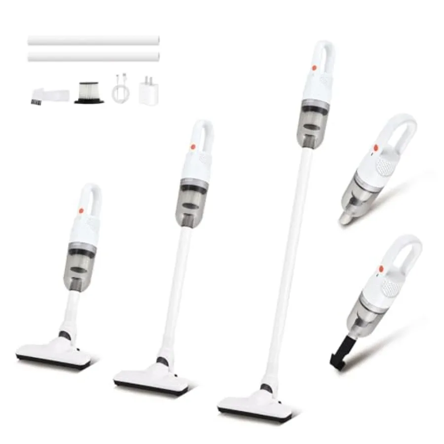 

Handheld Vacuum Cleaner Ultra-Lightweight Mini Portable Vacuums for Home 6 in 1 Stick Vac Cleaners for Car Pet Hair White Cordl