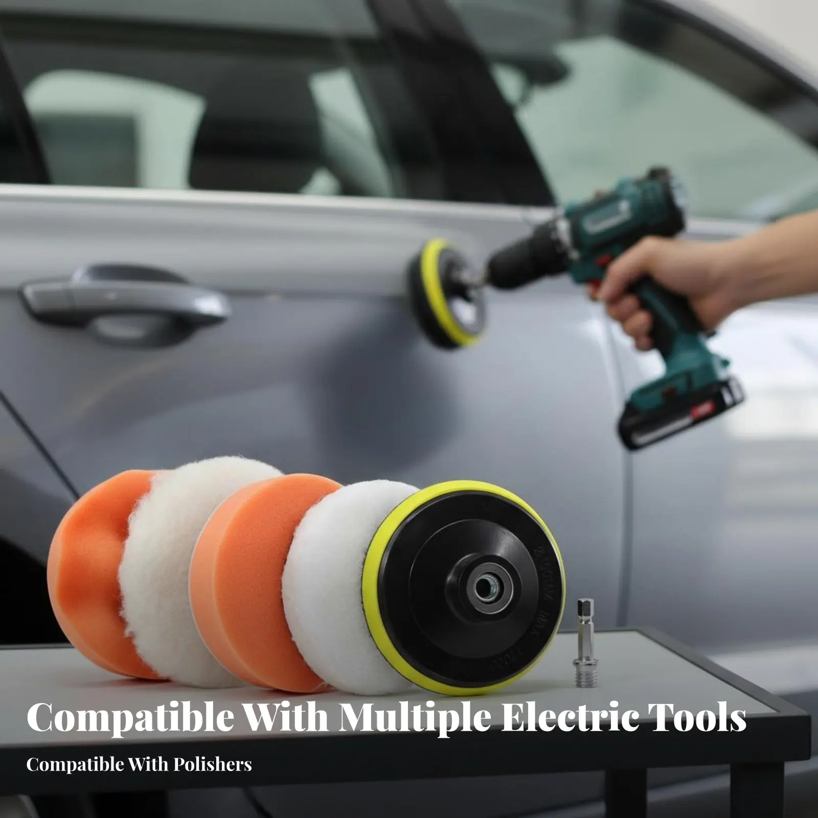 

8 Pieces Car Drill Polishing Polishing Disc Set Cleanable Reusable Vehicle Maintenance Supply Rapid-Swap Attachments
