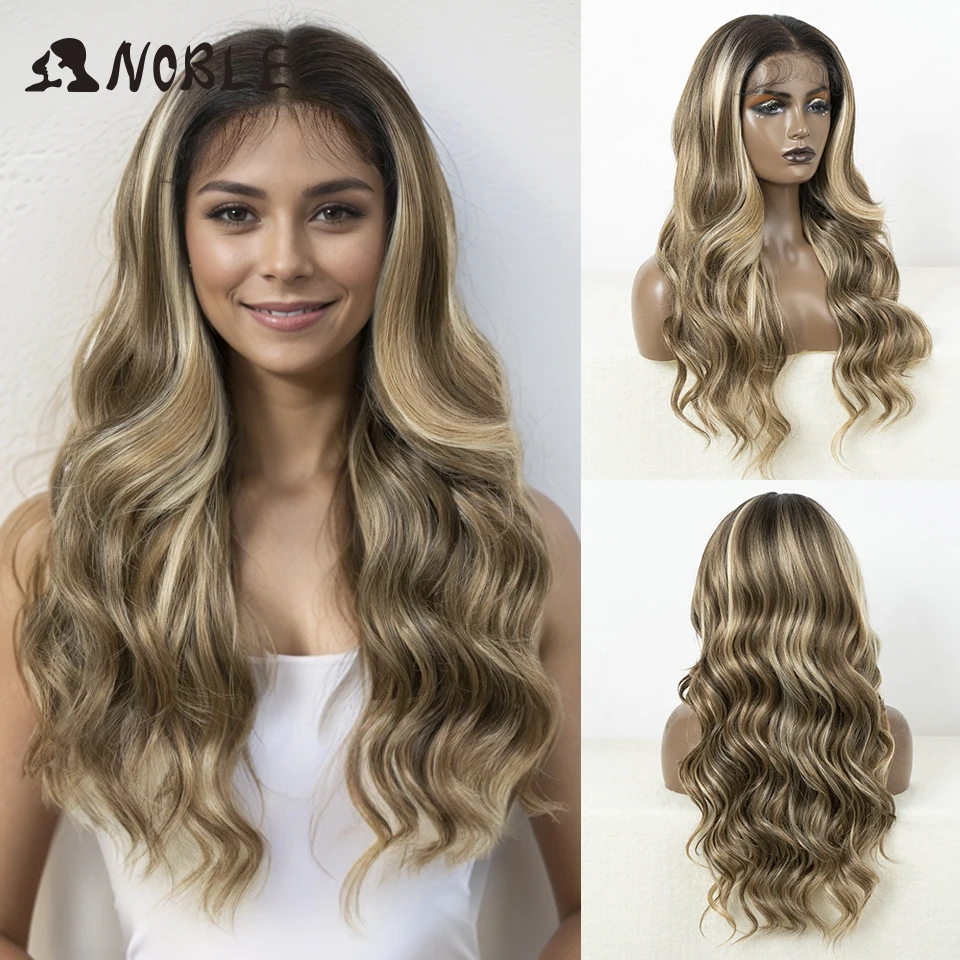 

Noble Synthetic Lace Front Wig HD Transparent 13x7 Body Wave Wig Cosplay Wig Blonde Wigs For Women Lace Wig synthetic Lace Wig
