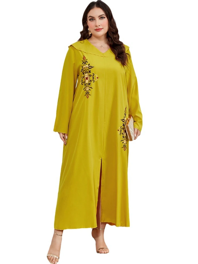 Eid Moslim Jurk Voor Vrouwen Abaya Plus Size Borduurwerk Jalabiya Morocco Feest Jurken Abayas Kaftan Islam Vestidos Arab Lange Gewaad