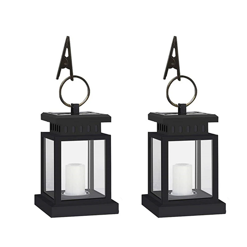 

2X Solar Lantern Hanging Light LED Yard Outdoor Patio Garden Lamp Waterproof Light