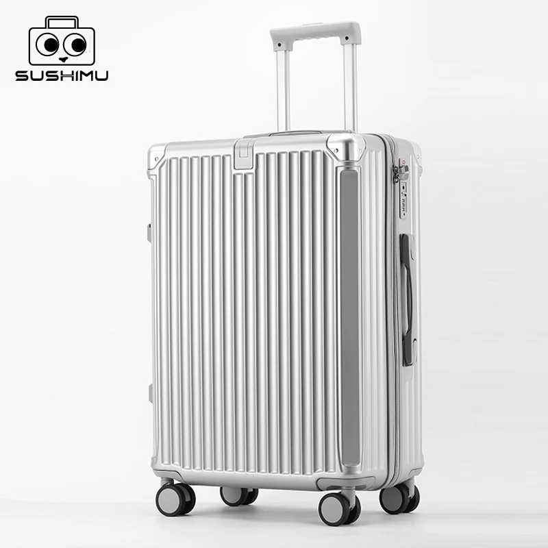 SUSHIMU Suitcase  Travel Suitcase Men 20 24 26 Carry-On Luggage Women PC   Frame Trolley Case