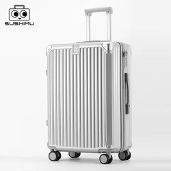 SUSHIMU Suitcase Travel Suitcase Men 20 24 26 Carry-On Luggage Women PC Frame Trolley Case