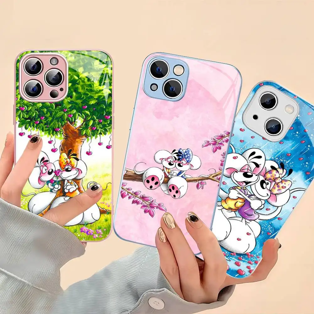 Cartoon D-Diddl Tempered Glass For Iphone 14 13 12 11 Pro Mini XS MAX 14Plus X XS XR Cover