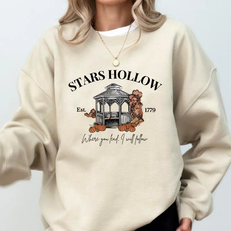 Stars Hollow Sweatshirt Women Where You Lead I Will Follow Sweatshirts Vintage Style Lukes Diner Autumn Pullover Hooded Coat