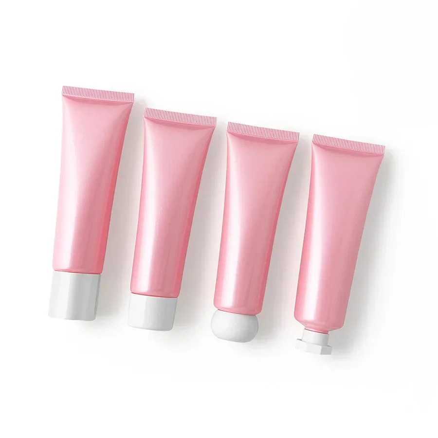 50G Pearlescent Pink Cosmetic Hosepipe 50ml Pink Acrylic Bottle Foam Cleanser Bottle Travel Pack Wholesale