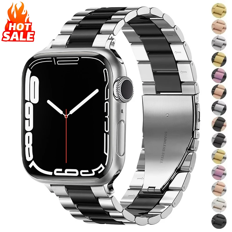 

Metal Stainless Steel Strap for Apple Watch Band Ultra 3 2 49mm 46mm 42mm 45/44/41mm Bracelet Iwatch Series 11 10 9 8 7 6 SE 5 4