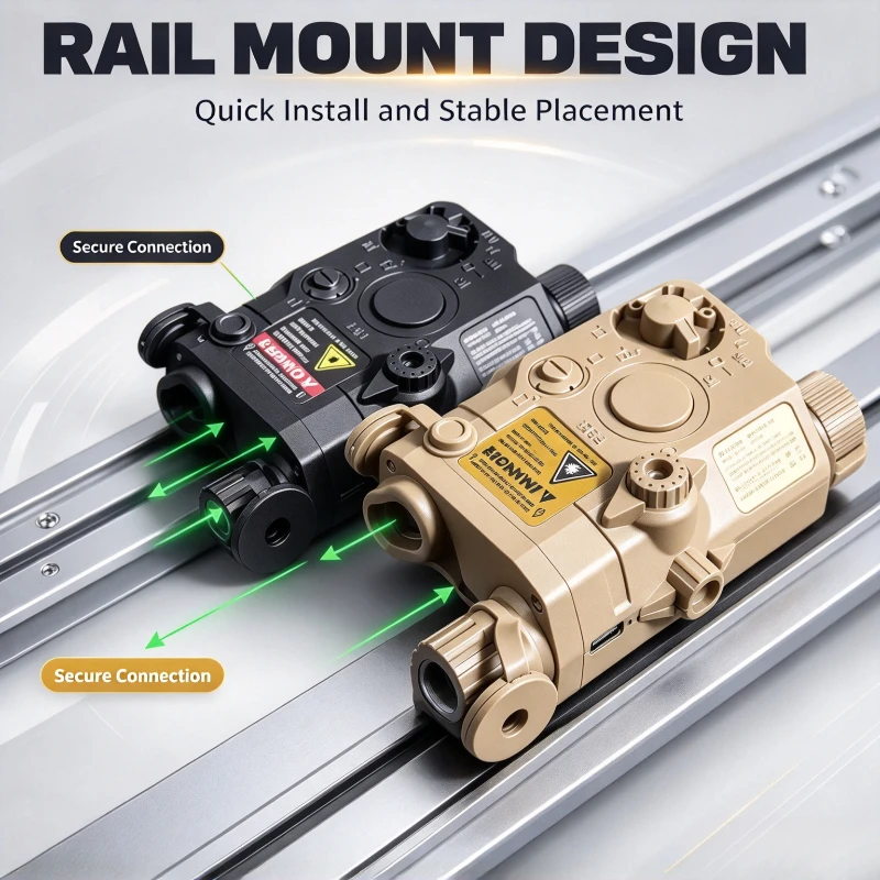 Multi-function Nylon Rail Light Box Green Signal Light Red Beam Strobe Mode Outdoor Toy Accessories