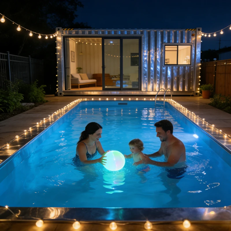 Outdoor Fiber Glass Shipping Container Pools House Above Ground Fiberglass 20ft 40 Feet Container Swimming Pool with Window