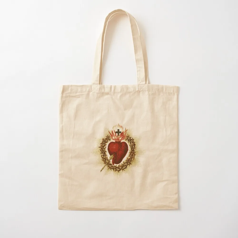 

Sacred Heart of Jesus Catholic Devotion Christian Tote Bag reusable grocery bags Women's shopper bag Canvas Tote Bag