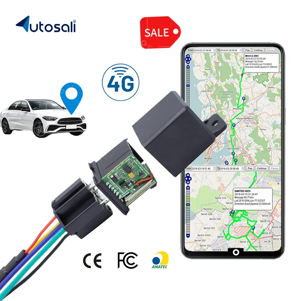 

Autosali Car GPS Rastreador 4G Tracker GT09 9-95V Cut Off Fuel Relay GPS Tracker Motorcycle Vibrate ACC On/OFF Alerts