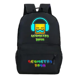 Game Geometry Dash Print Backpack for Boys Girls Large Capacity Children Backpack Lightweight Laptop Bag Student Nylon Schoolbag