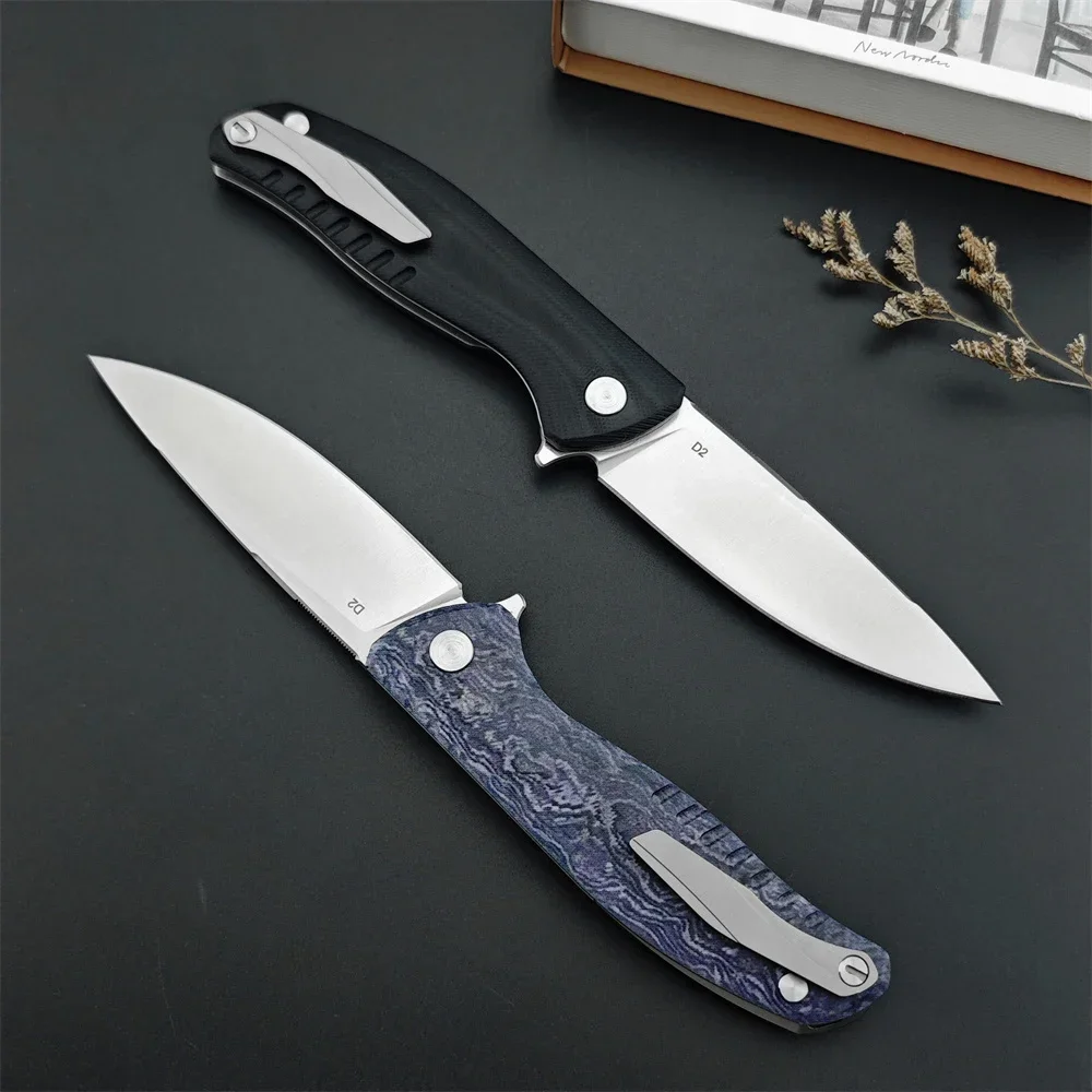 New High Hardness Folding Tactical Pocket Knife D2 Sharp Blade TC4 Titanium Handle Outdoor Camping Survival EDC Tool