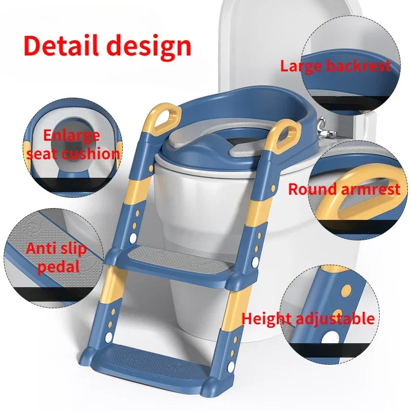 New Stepped Children\'s Toilet Foldable Foot Stool Multi-functional Toilet Boy Girl Baby Toilet Training Potty Ladder for Kids