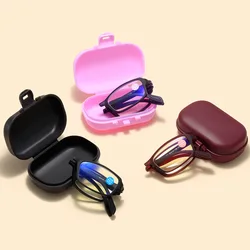 1Pc Colored Plastic Box Simple Fashion Portable Glasses Transparent Protective Cases Foldable Glasses Case Leather Glasses Case