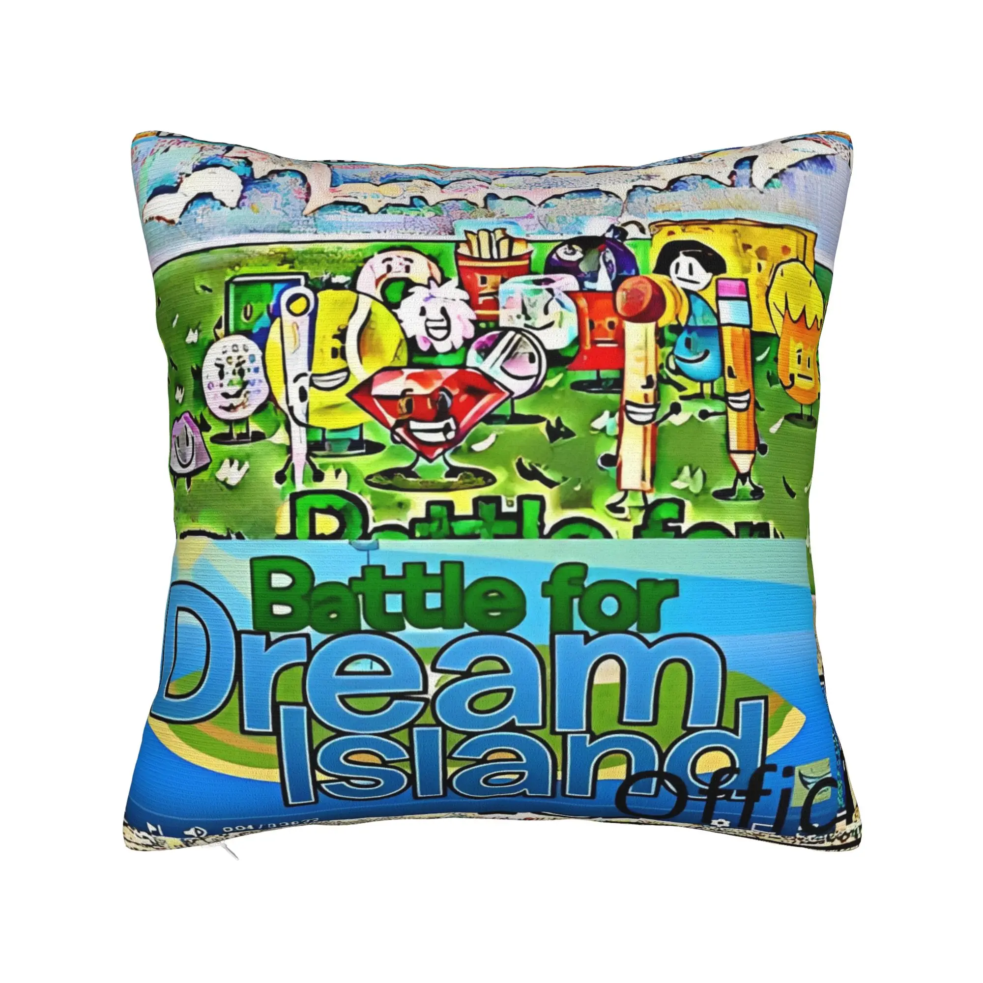 BFDI Inanimate Insanity All Characters Pillow Cover  Square Cushion Cover Novelty Pillow Case For Couch Sofa Bedroom
