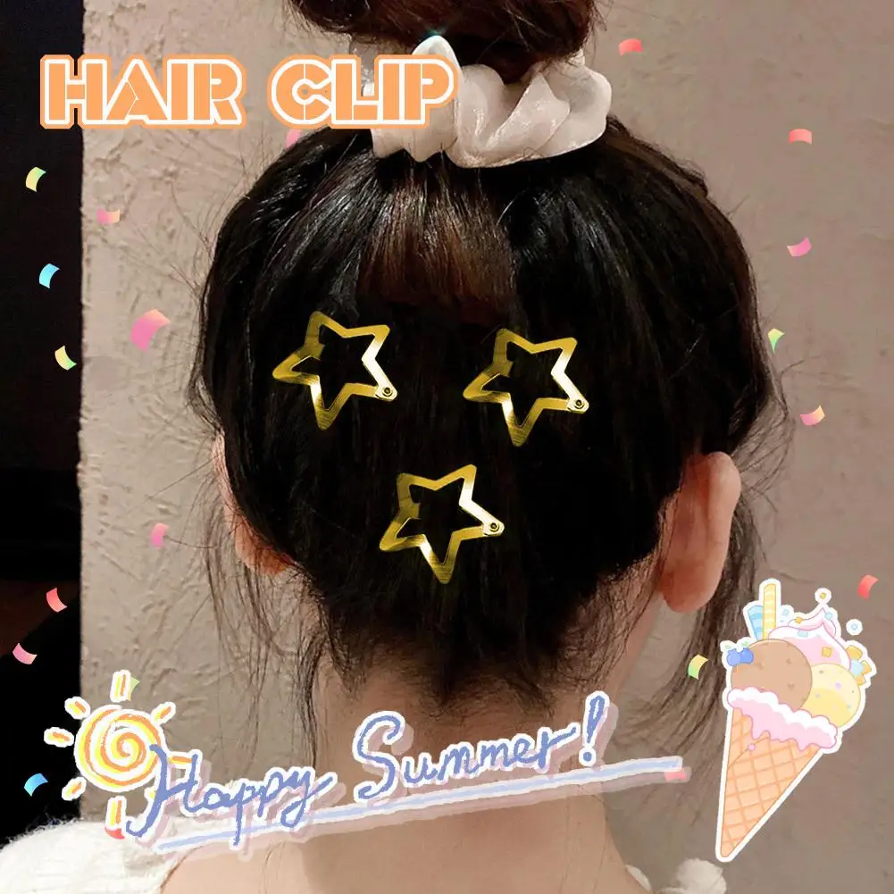 Y2K Style Star Snap Hair BB Clips Trendy Metal Hair Grips Fashionable Beautiful For Women And Girls Everyday Hair Accessori U9K5