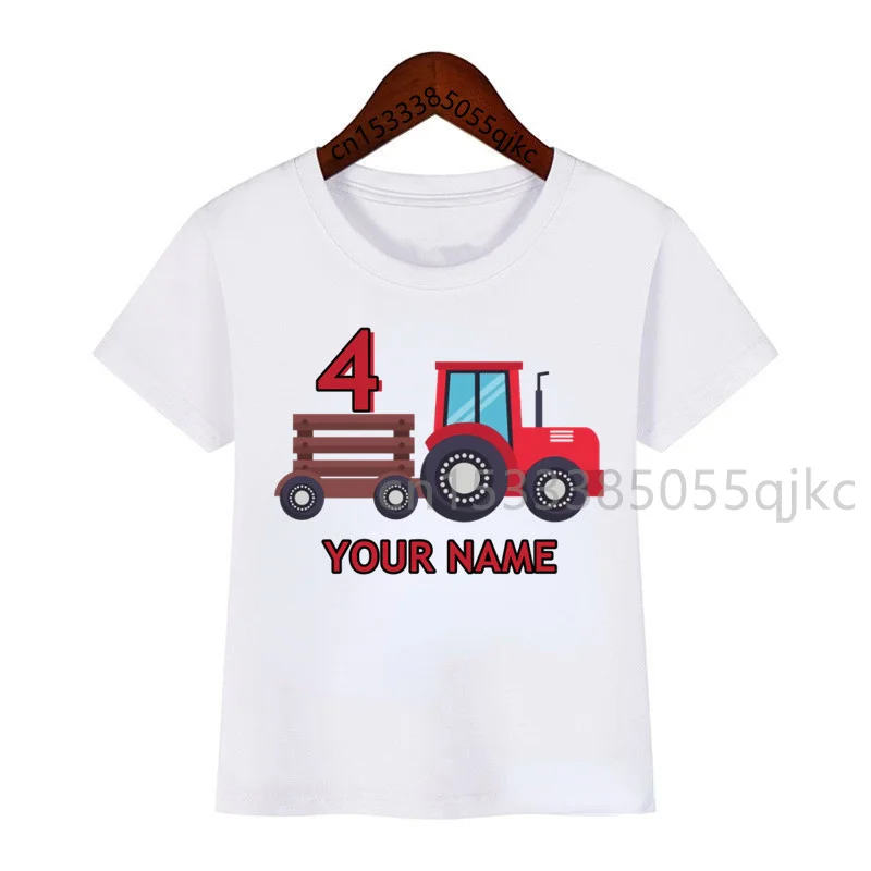 Numbers 1-10 Custom Name Number T-Shirts Train Birthday Number Printed T-Shirts Kids T-Shirts Boys Girls Fun Gifts T-Shirts