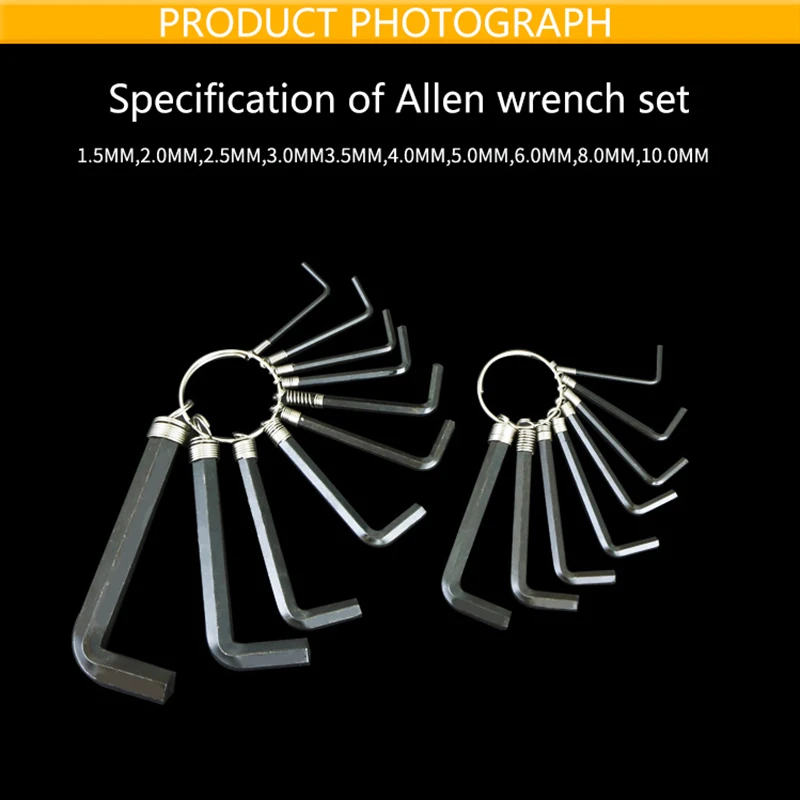 8/10Pcs Allen Key Hexagon Hex Wrench End For Daily Use Steel Convenience Hand Tool Bike Bicycle Repair Set