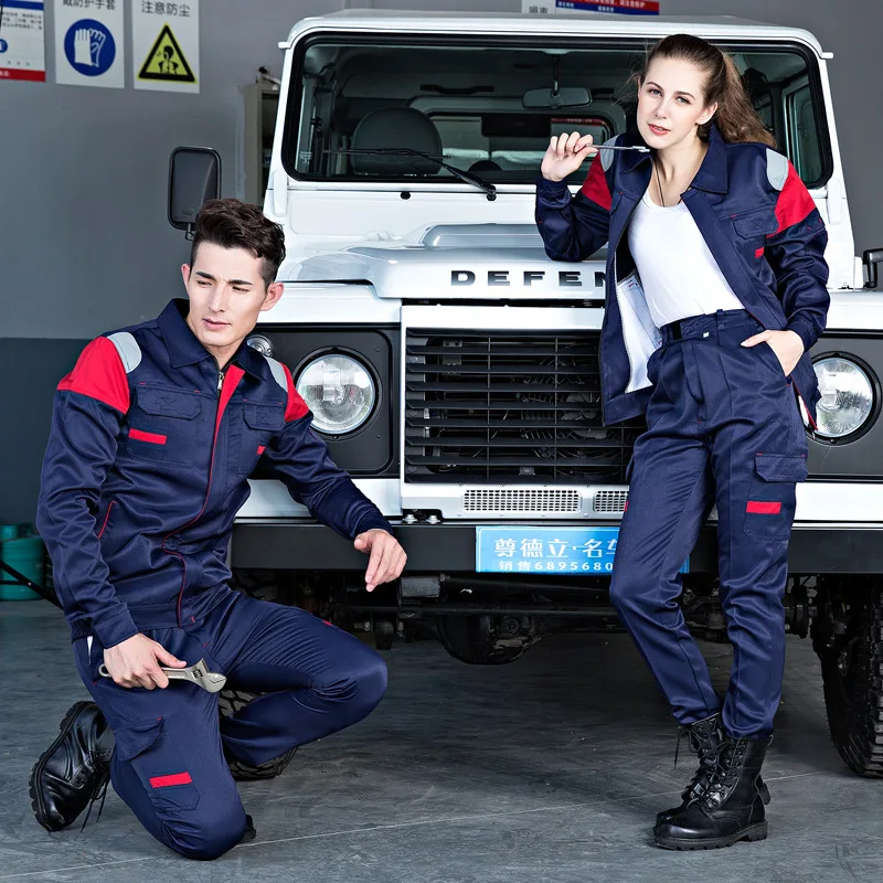 men's-and-women's-workwear-sets-–-dirt-resistant-long-sleeve-work-suits-for-auto-repair-and-workshop-use