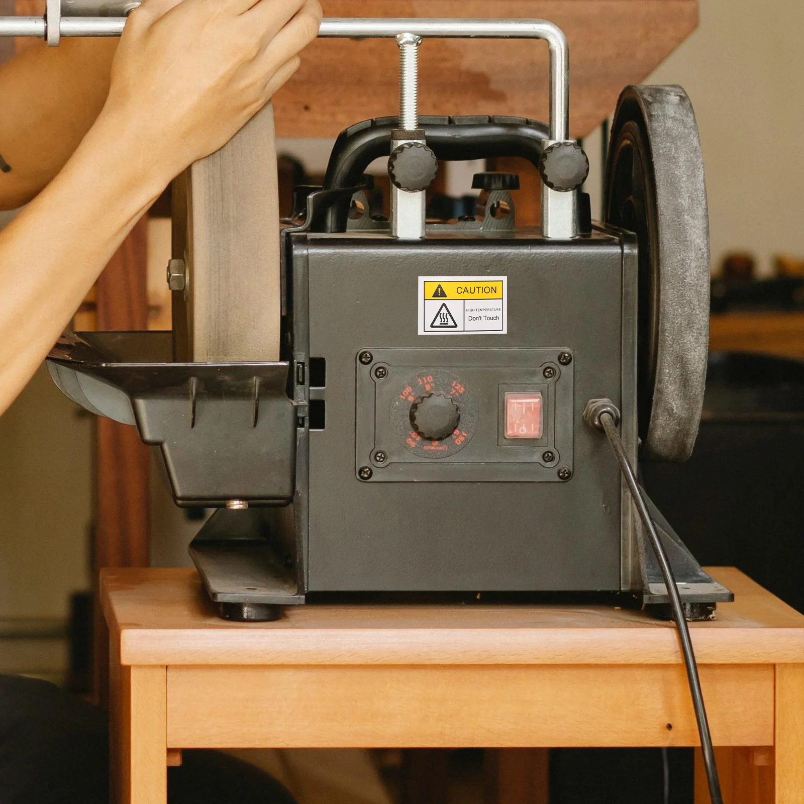 4 قطعة ملصق تحذير عالي الحذر تسمية سطح ساخن الحذر ملصق ساخن للمبرد لا تلمس شارات علامة السلامة #3