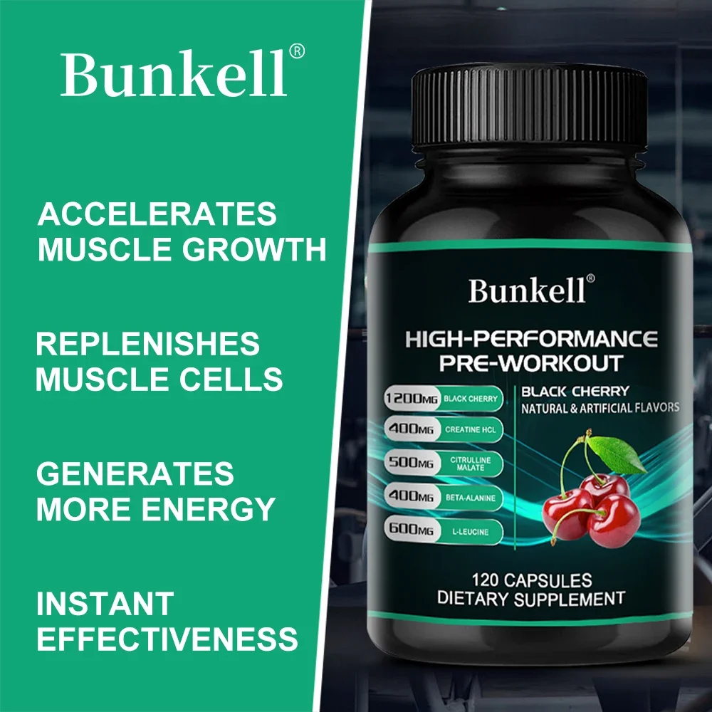 Bunkell Muscle Building Supplement for Men - Creatine To Improve Athletic Performance, Endurance, Energy and Vitality, Non-GMO