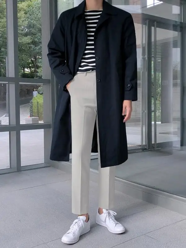 

Мужские брюки Busin Gentleman Slim Fit в корейском стиле, повседневные, струящиеся, длиной 9/5, не требующие глажки