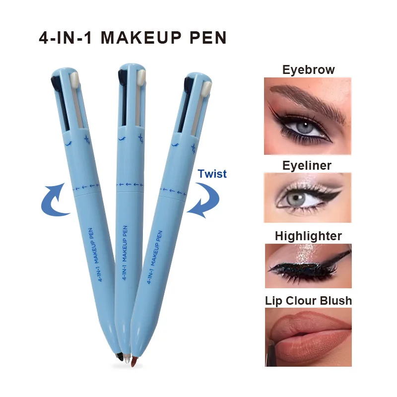 4-in-1 wenkbrauwpotlood make-up pen waterdicht wenkbrauw langdurig gemakkelijk kleur wenkbrauwpen gemakkelijk kleur tekening potlood make-up tools