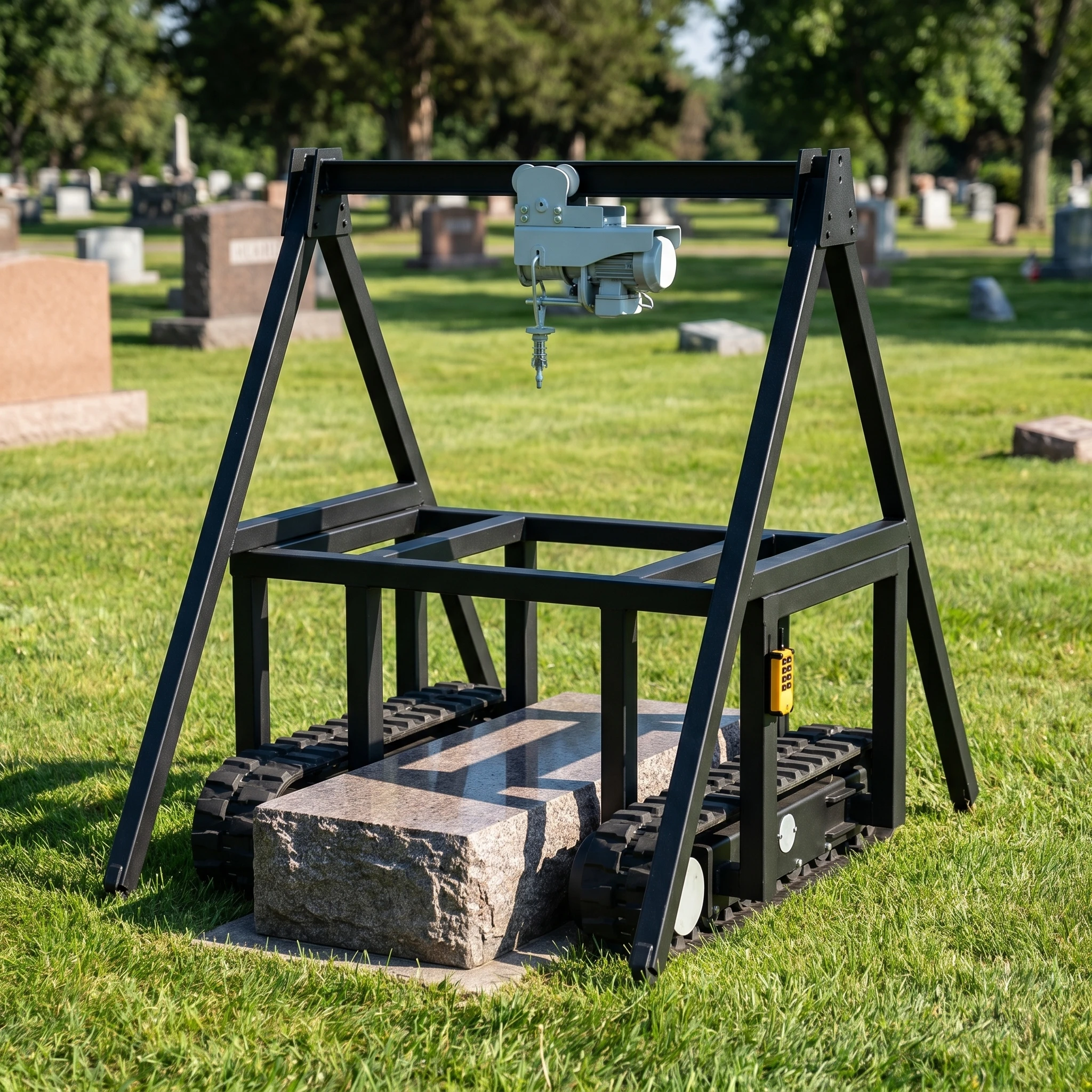 30 Slope Self-stabilizing Crawler Tombstone Lifter Low-noise Long-life  Motor 500kg Anti-tip Stone Transporter 2m