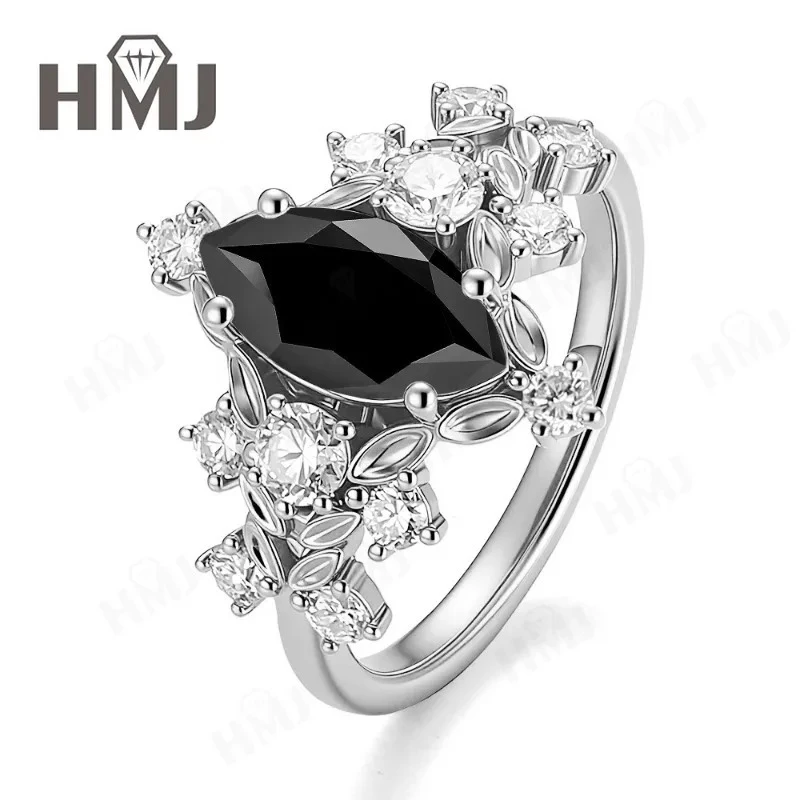 

Moissanite Rings Marquise Cut Champagne D Color 925 Sterling Silver for Women Wedding Party Jewelry Premium Gifts High Quality