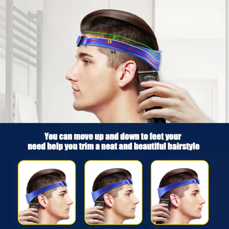 /YOV/DIY Hair Trimming Template Haircut Band Breathable Curved Silicone Home Hair Trimming Guide For Boys Men