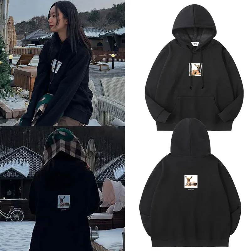 

Свободная толстовка из чистого хлопка с флисовой подкладкой для женщин: комфортная модель для весны, осени и зимы, повседневная уличная одежда