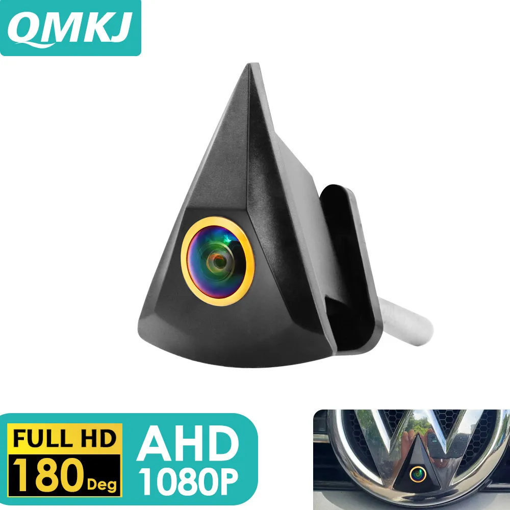 

QMKJ AHD1080P Golden Lens Vehicle Logo Front View Camera For Golf 4 5 6 7 MK4 MK5 MK6 MK7 Passat B6 B8 CC Polo 6R T4 T5 Tiguan