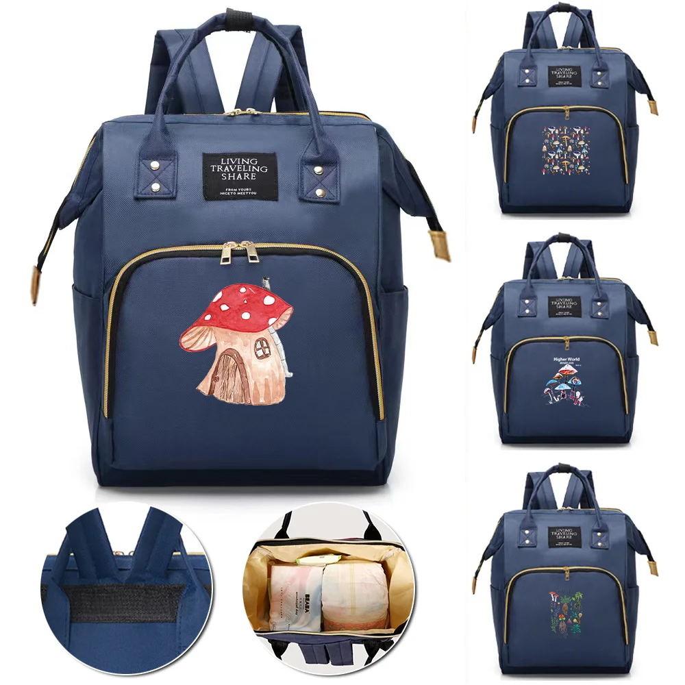 Baby Nappy Bag Mommy Bag Diaper Bags Large-capacity Travel Convenient Baby Bottle Backpack Mushroom Series Traveling Accessories