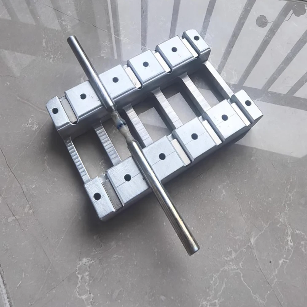 

5-Station Gemstone Transfer Jig with Magnetic Base - High Concentricity Aluminum Alloy CNC Precision Tool for Jewelry Processing