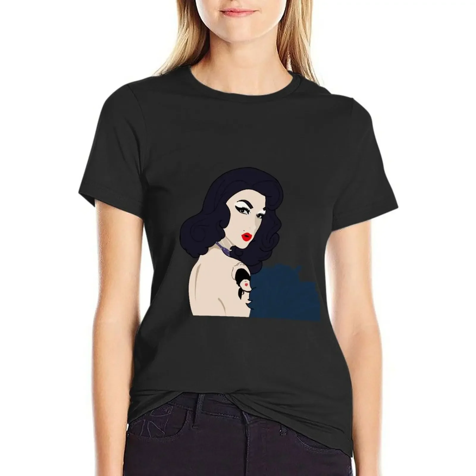 

violet ChachKi T-Shirt tops summer tops animal print sublime t shirt for Women