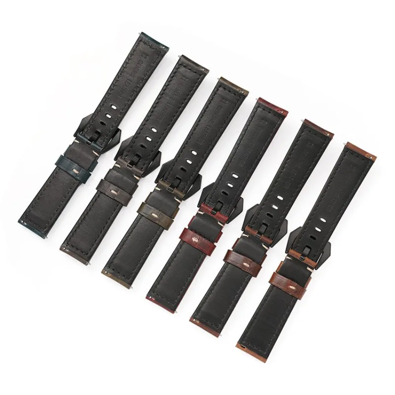 18 мм, 20 мм, 22 мм, 24 мм, 26 мм, быстросъемный винтажный кожаный ремешок для часов с масляным воском, водонепроницаемый ремешок, аксессуары, пряжка с инструментом