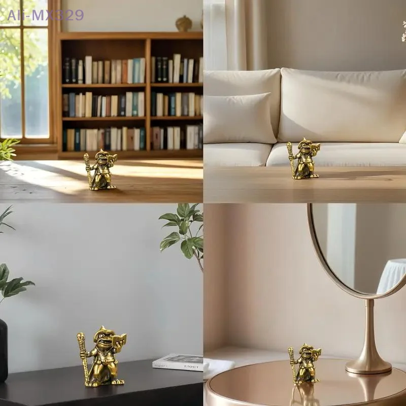 {MX} خمر النحاس الضفدع المنمنمات التماثيل اليدوية النحاس الحيوان الحلي لطيف الضفدع تمثال ديكور غرفة مكتب المنزل الحرف